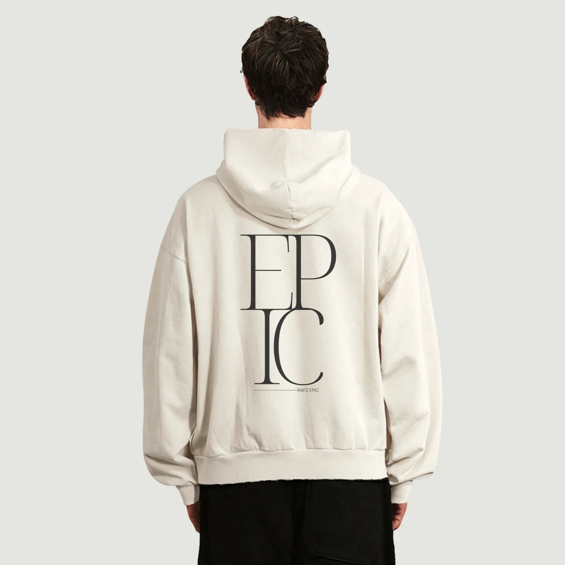 Sudadera EPIC – beige, bordada y con rollo - Epic me