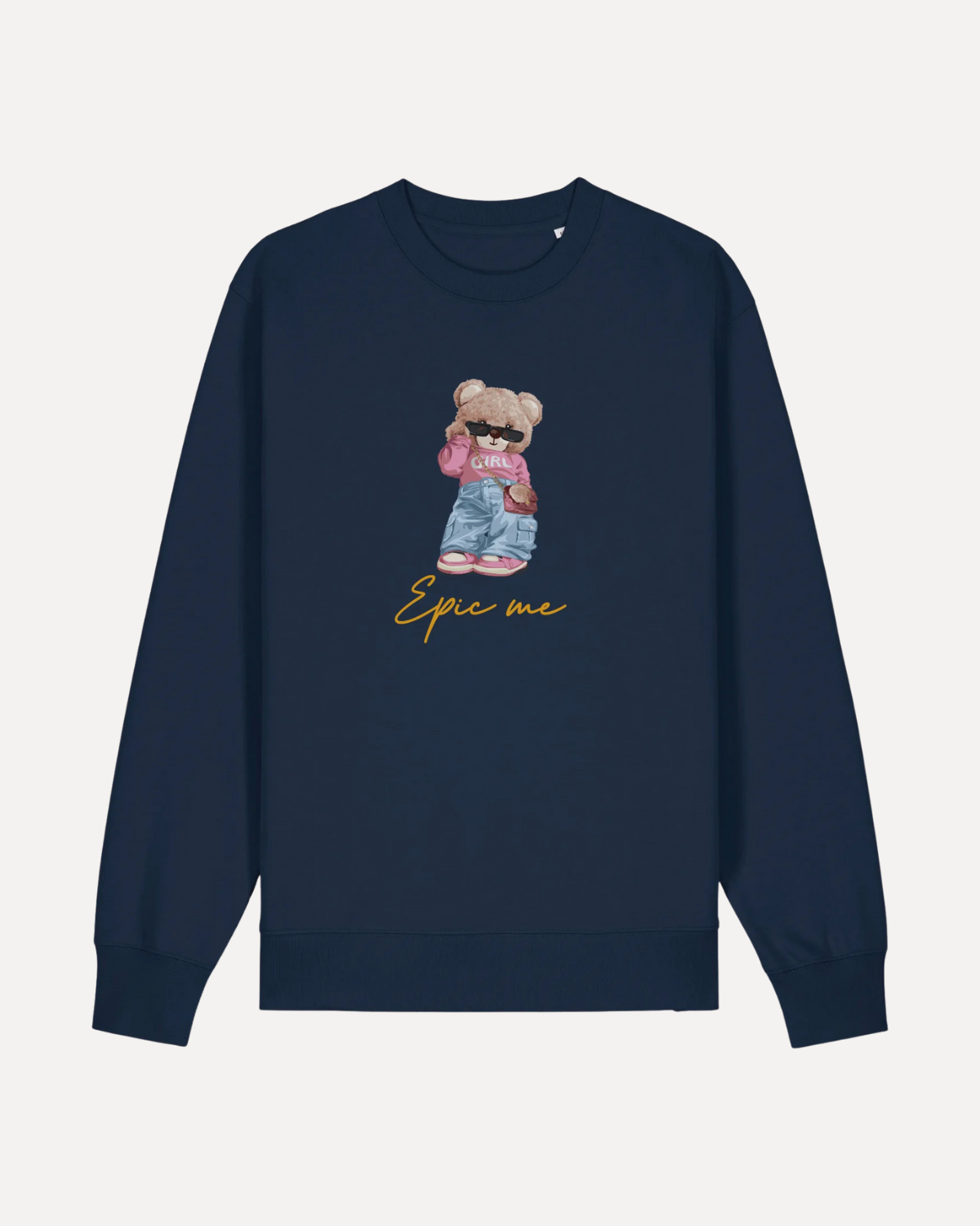 Bear Epic Me Navy Crew Sweatshirt – Organic Cotton