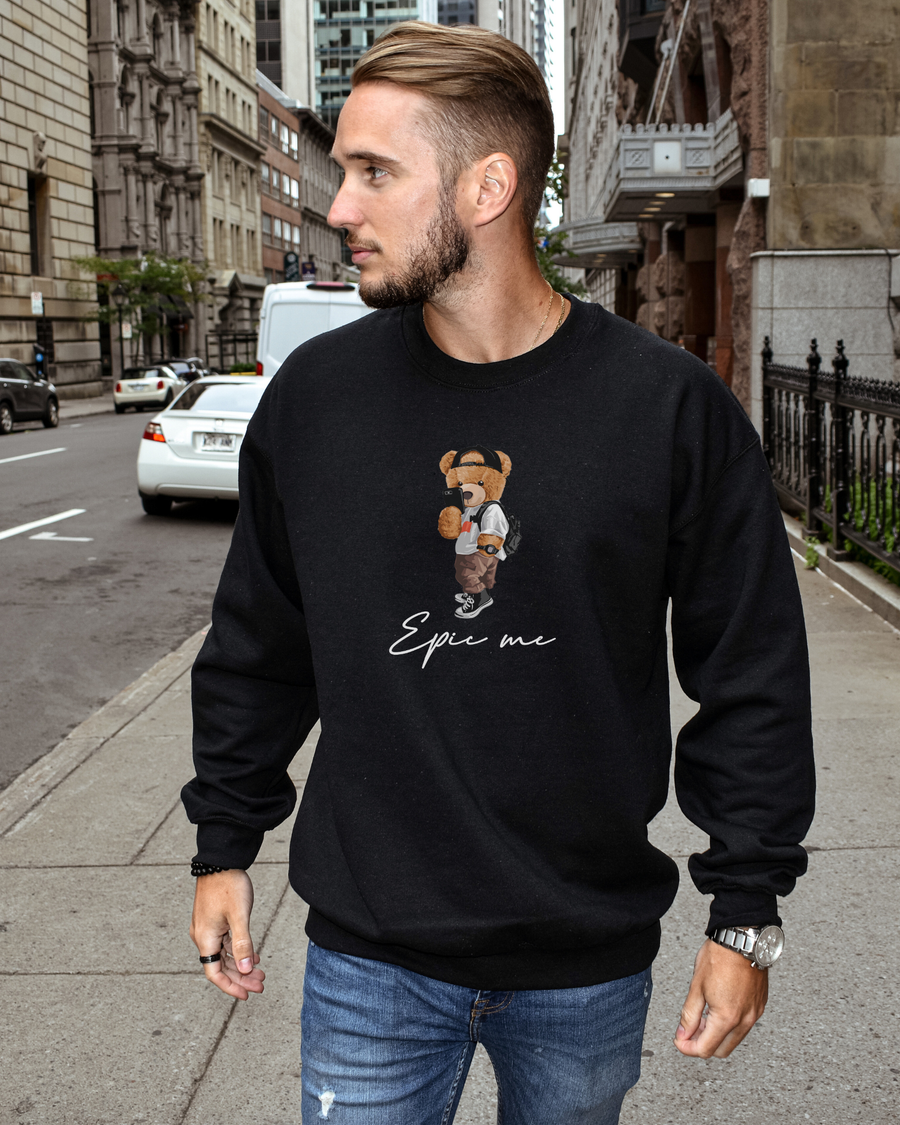 Sudadera Sin Capucha Negra Epic Me Bear
