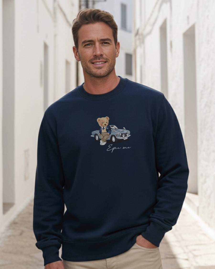 Sudadera Sin Capucha Azul Marino Teddy