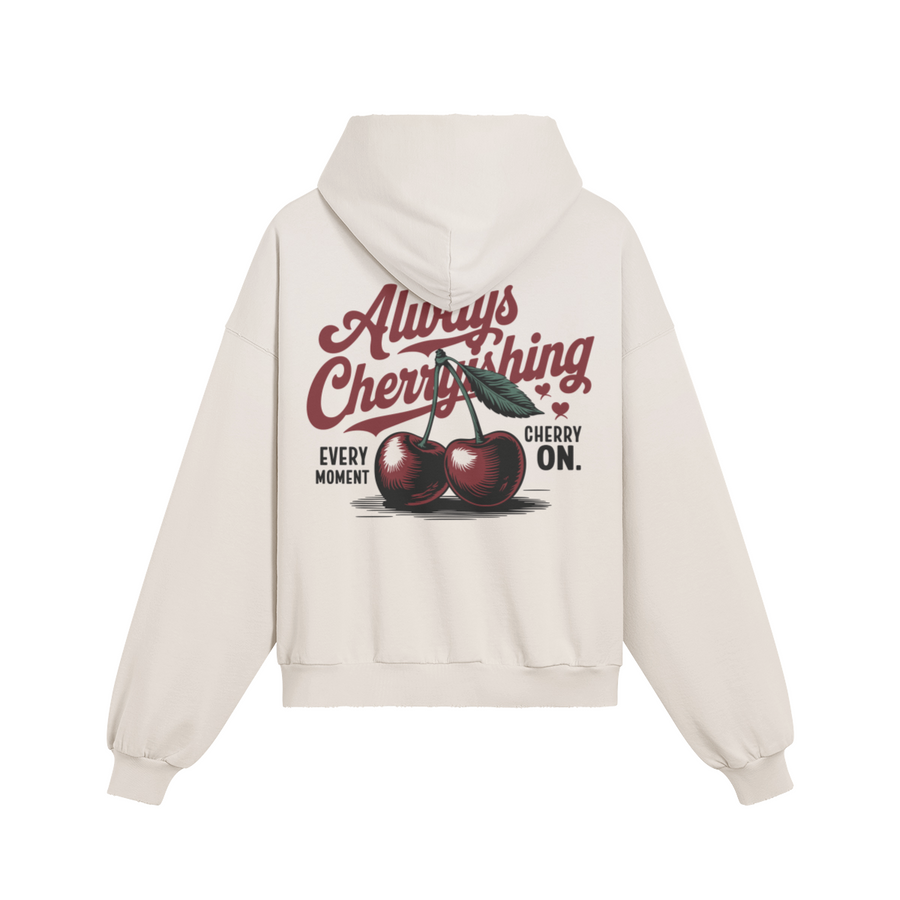 Parte trasera de la sudadera retro Cherry On con estampado de cerezas
