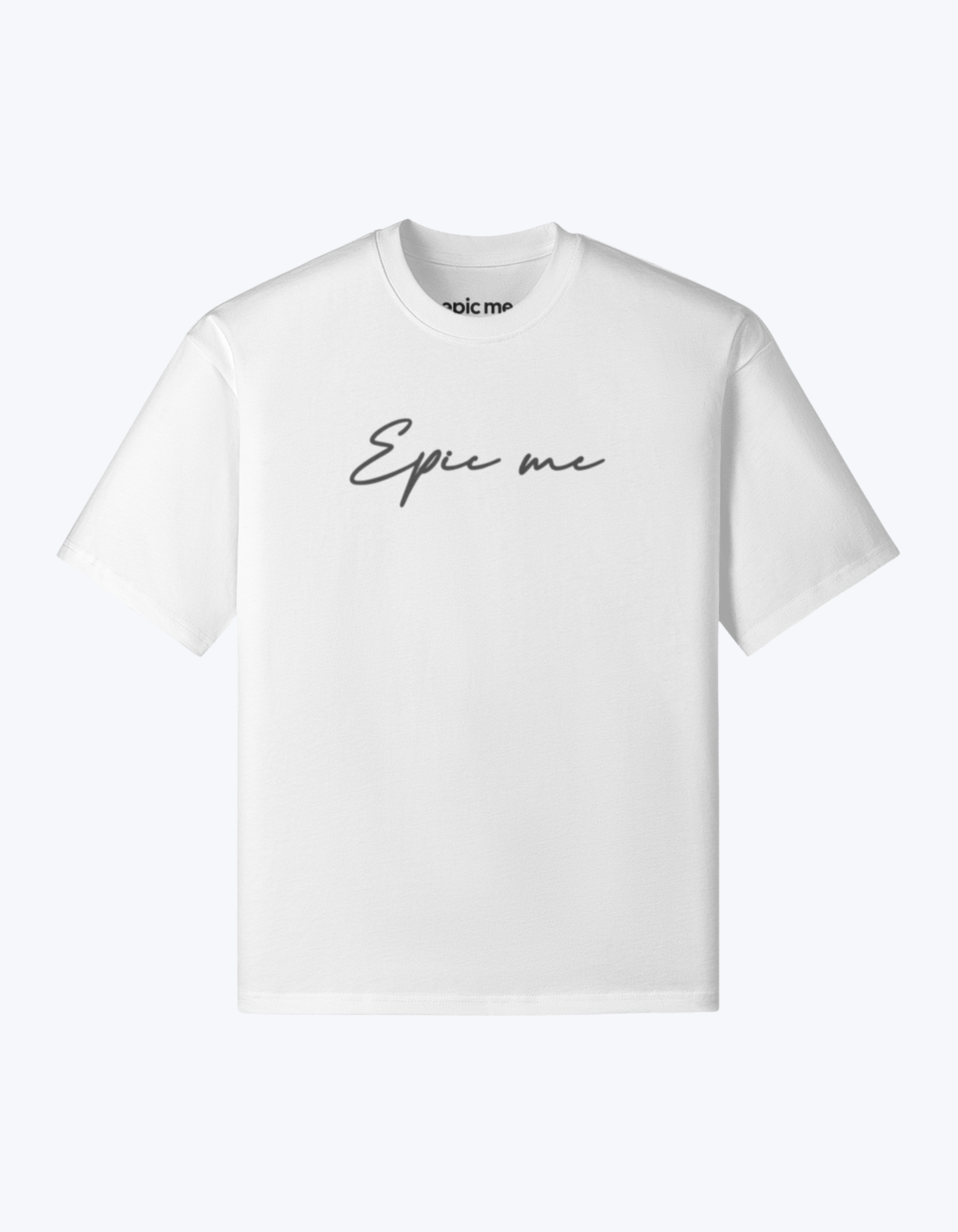 Camiseta blanca de corte cuadrado con bordado Epic Me en el pecho