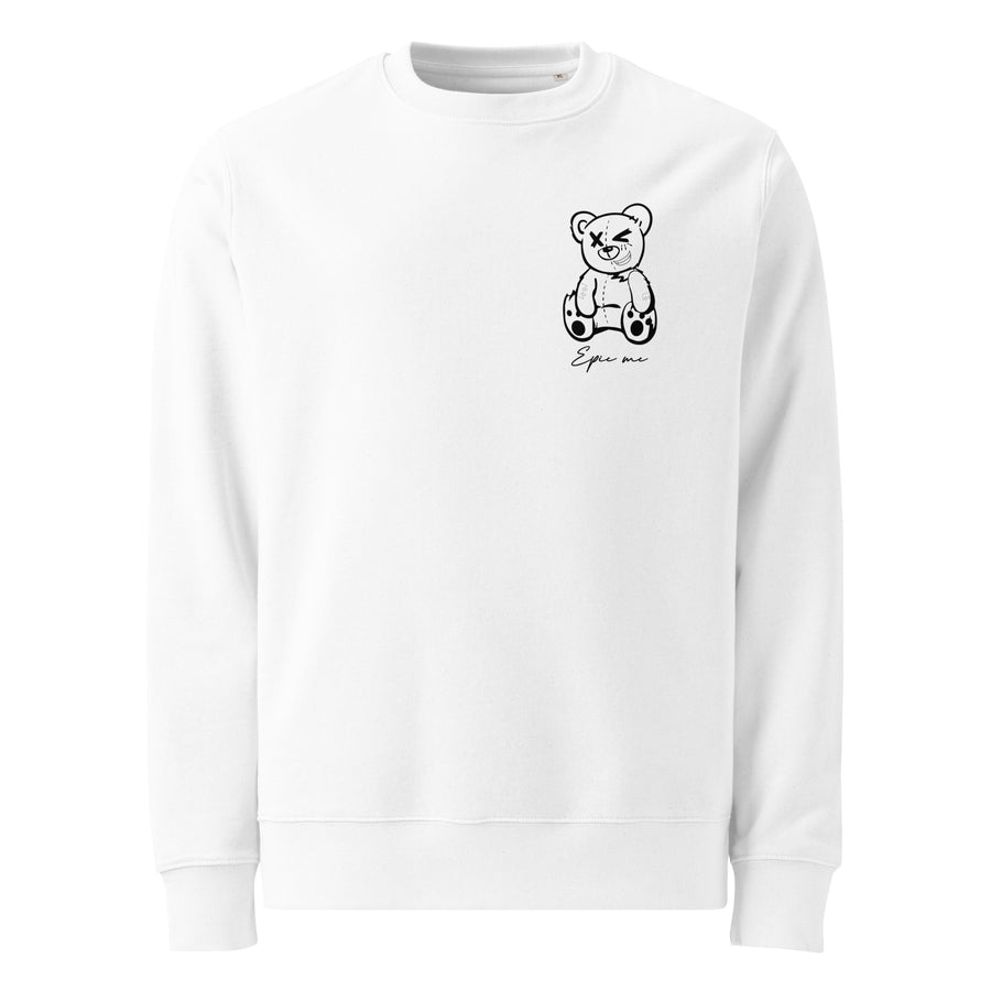 Sudadera sin capucha blanca Teddy Epic Me algodón orgánico