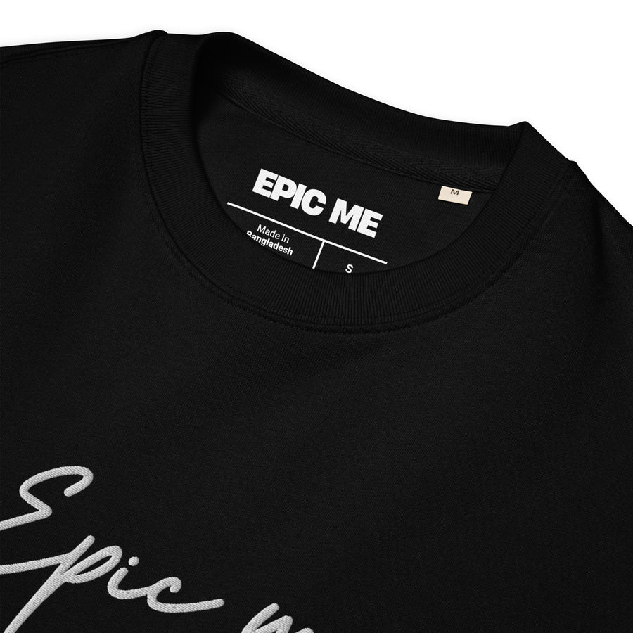 Sudadera sin capucha negra detalle cuello con bordado Epic Me