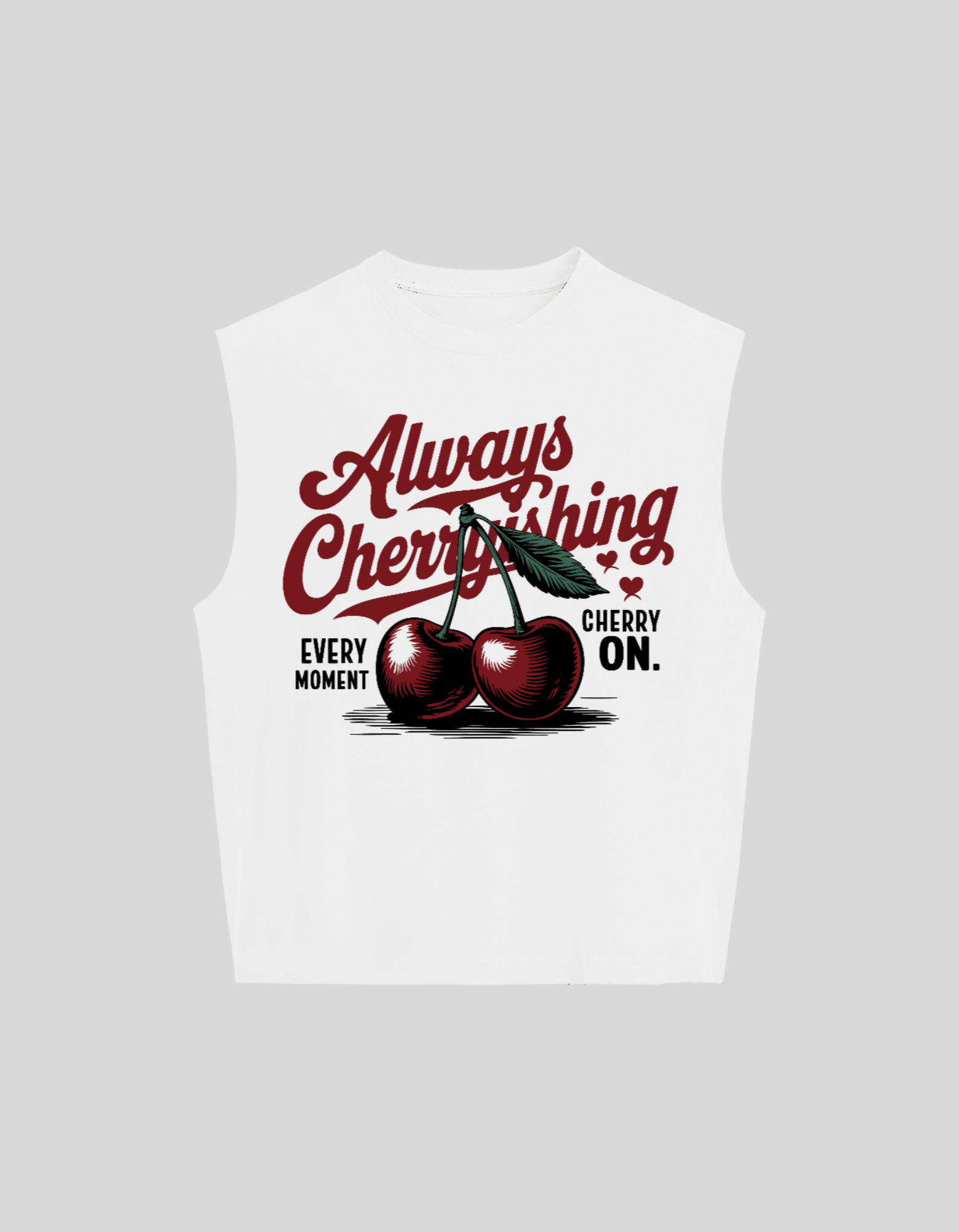 Camiseta Tank Cherry On sin mangas boxy fit