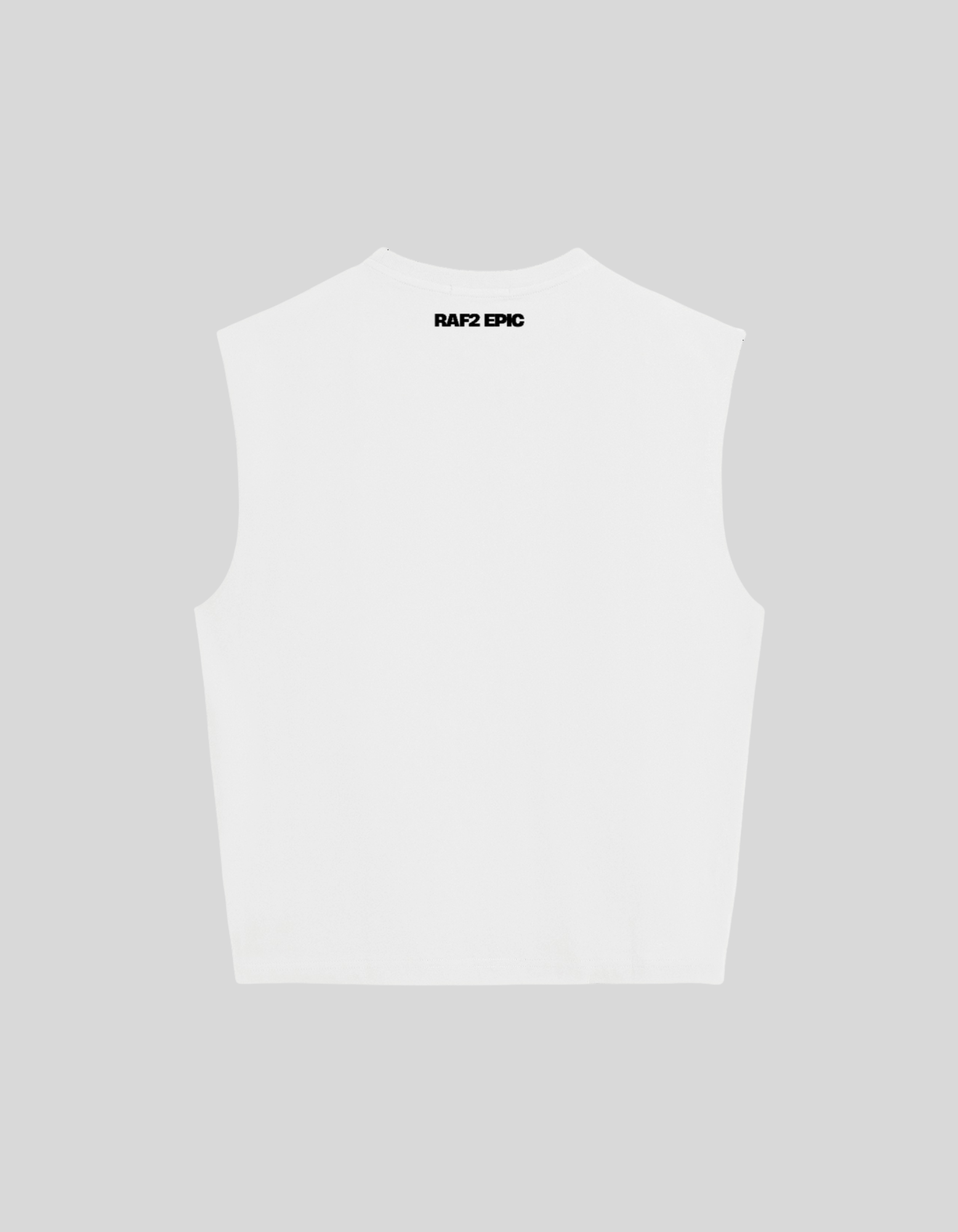 camiseta tank blanca con estampado think different boxy fit