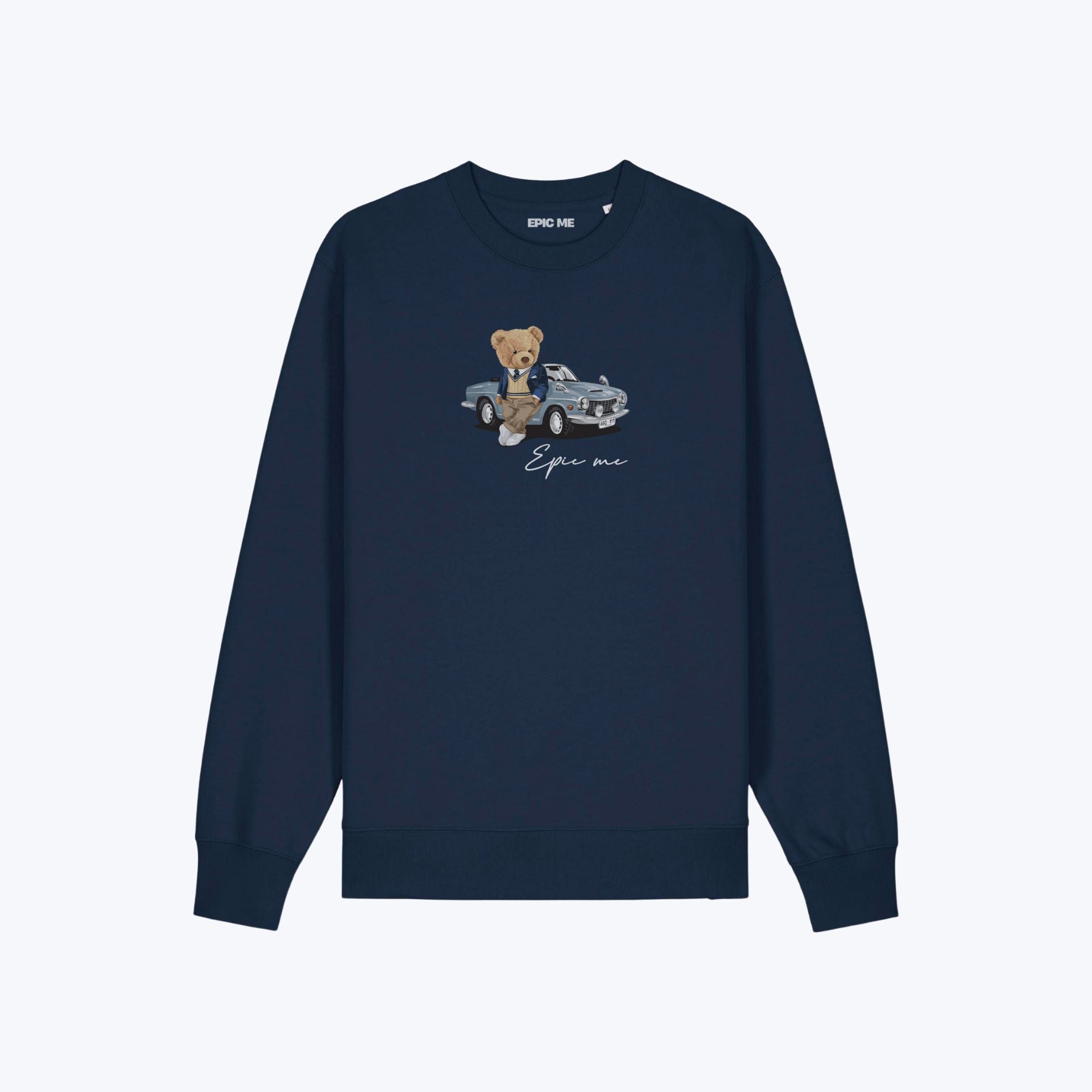 Sudadera sin capucha azul marino Teddy Epic Me vista frontal