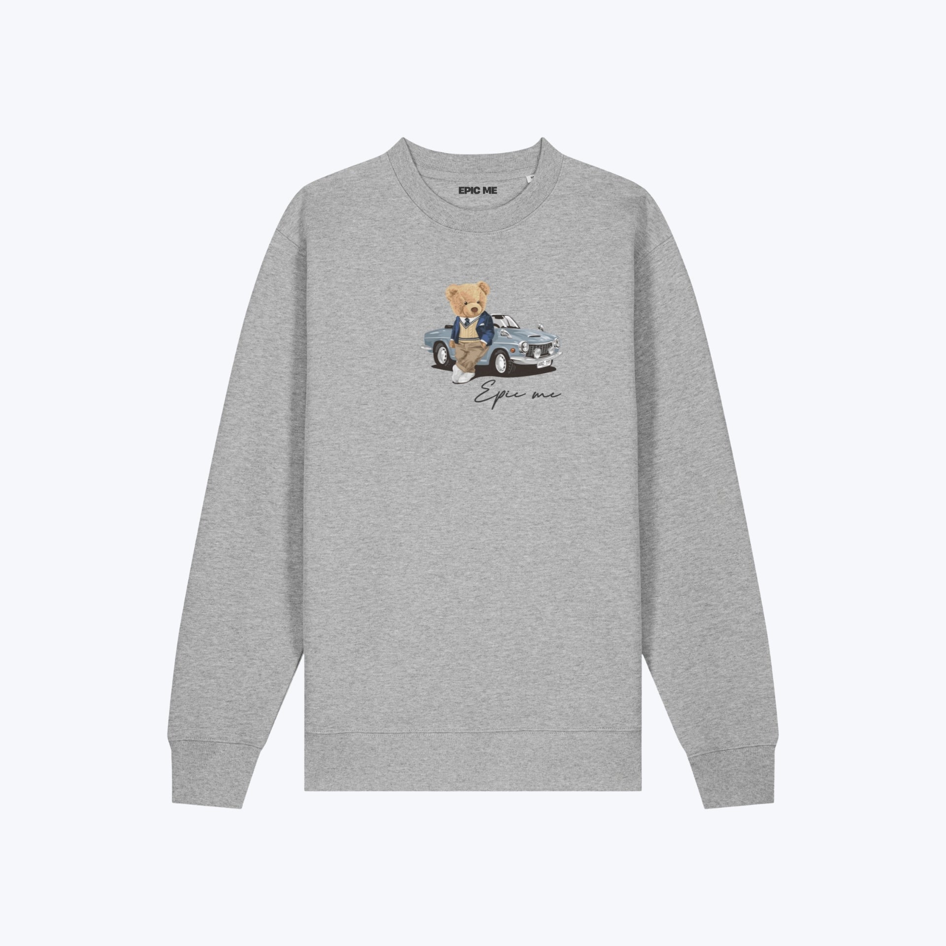Sudadera sin capucha gris Teddy Epic Me vista frontal