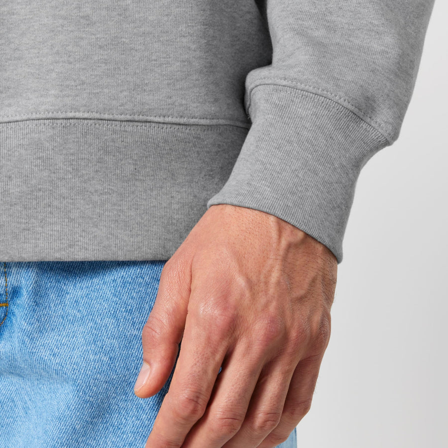 Detalle tejido sudadera sin capucha gris Epic Me