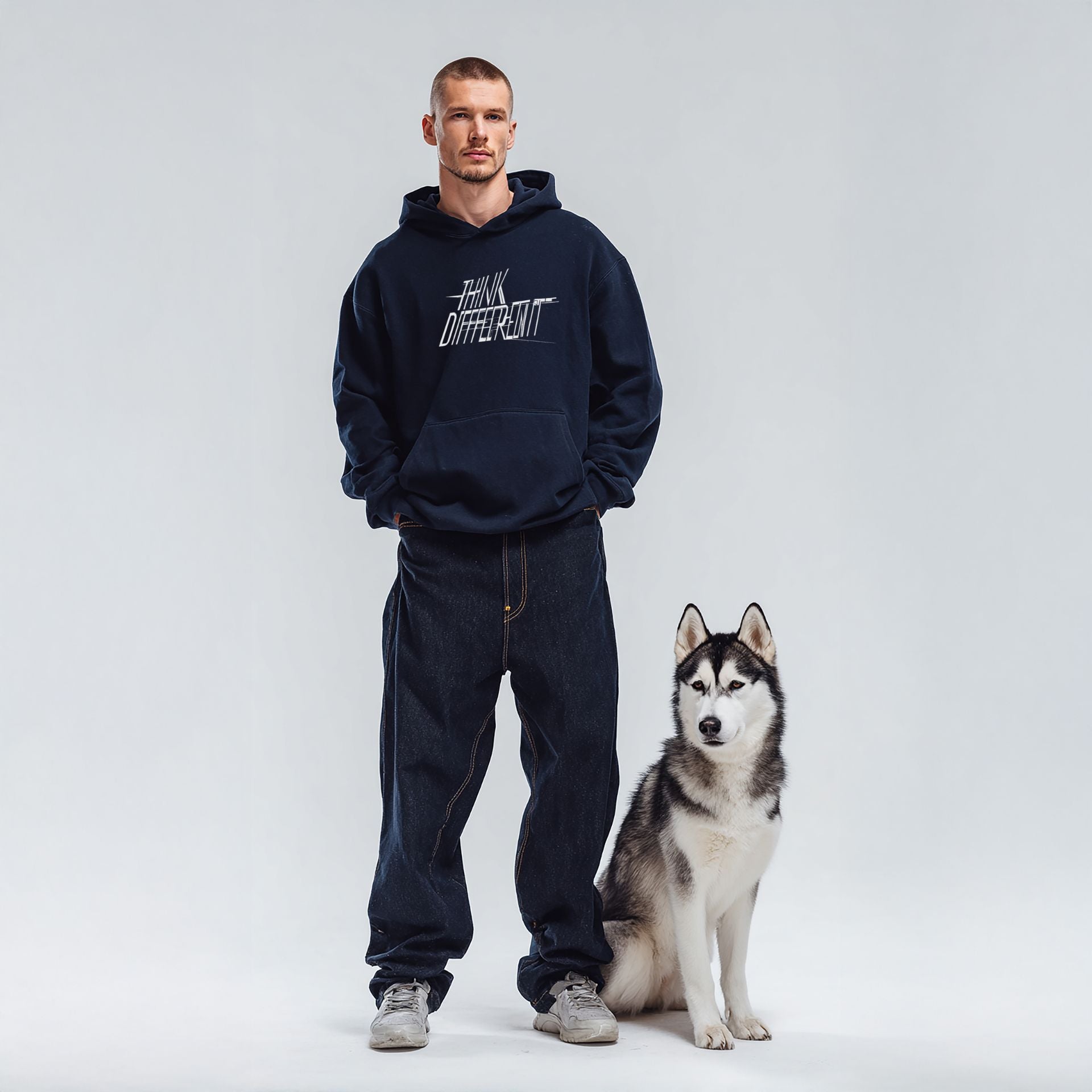 Sudadera con capucha azul marino Epic Me oversize unisex