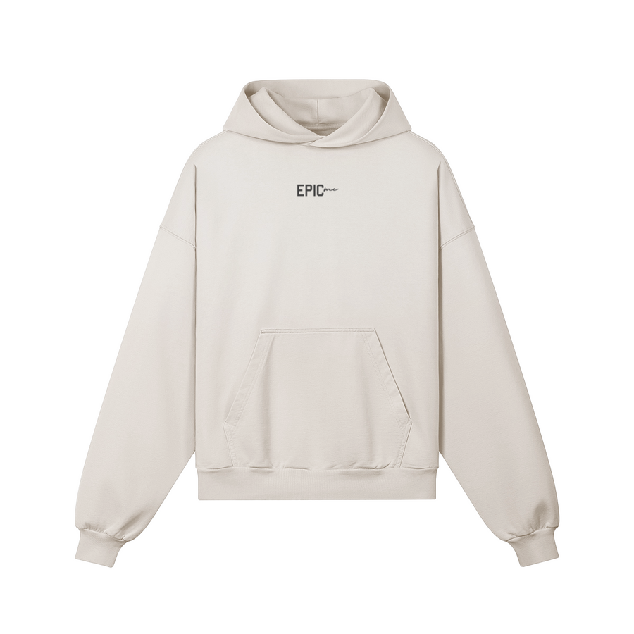 Sudadera Think Different beige EPIC ME vista frontal sin modelo